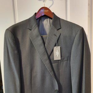 Men's Hart Shaffner Marx Grey Pinstripe Suit 48L